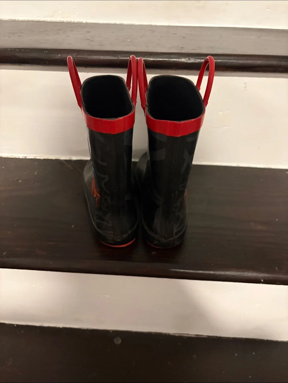 Spiderman Black and Red Kids Rain Boots